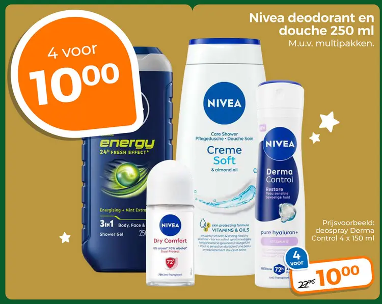 Aanbieding: Nivea deodorant en douche