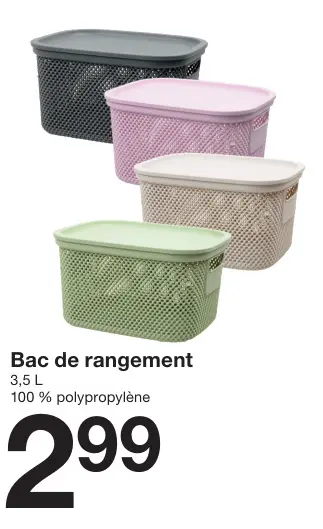 Offre: Bac de rangement