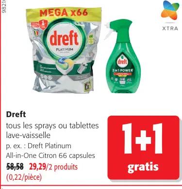 Offre: Dreft Platinum All-in-One Citron