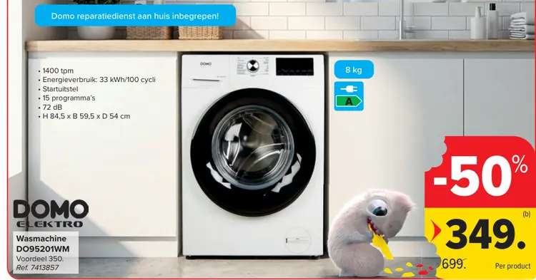 Promotie: Domo Wasmachine DO95201WM