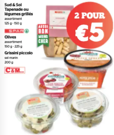 Offre: Tapenade ou légumes grillés, Olives, Grissini