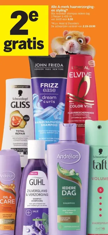 Aanbieding: Alle A-merk haarverzorging- en styling