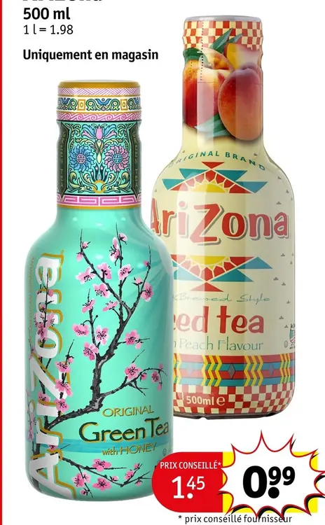 Offre: Green Tea with Honey / Iced Tea Peach Flavour