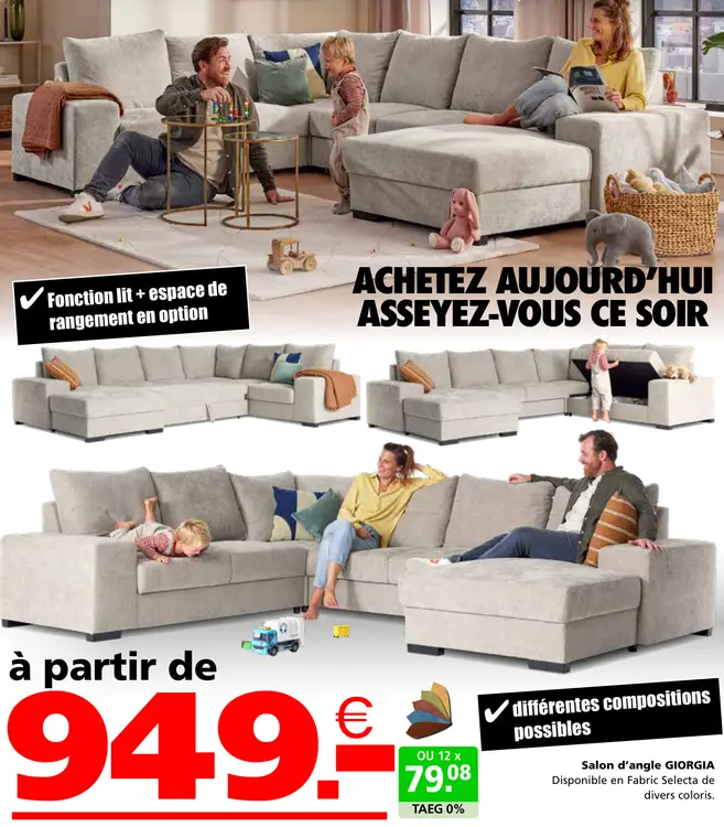 Offre: Salon d'angle GIORGIA