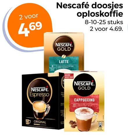 Aanbieding: Nescafé doosjes oploskoffie