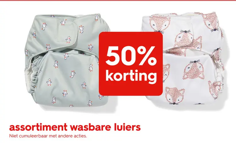 Promotie: Assortiment wasbare luiers