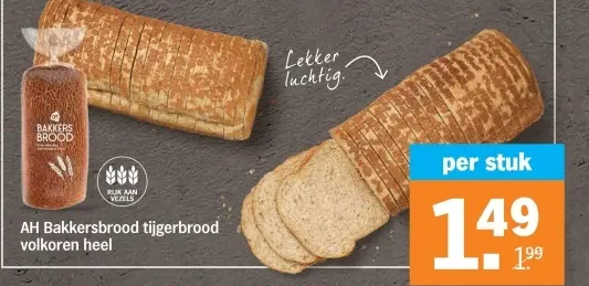 Aanbieding: Bakkersbrood tijgerbrood volkoren heel
