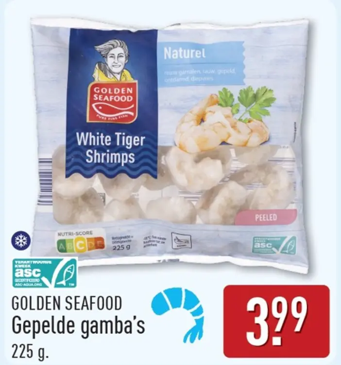 Aanbieding: White Tiger Shrimps Gepelde gamba's