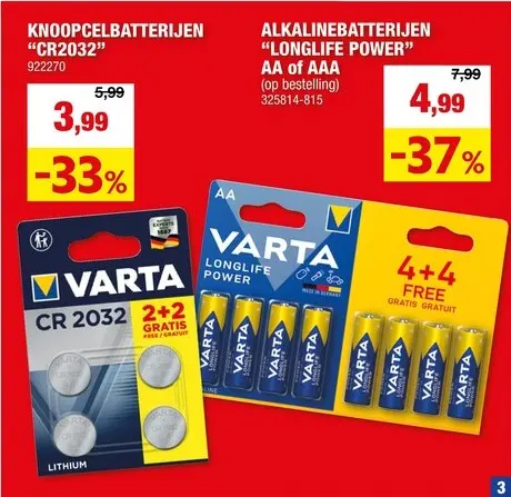 Promotie: Varta Batterij High Energy AA 4+4 gratis