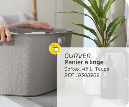 Offre: Panier à linge curver softex 45l taupe