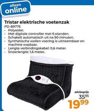 Aanbieding: Tristar elektrische voetenzak PD-8977E