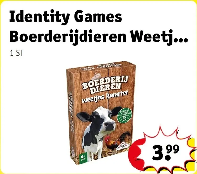 Aanbieding: Boerderijdieren Weetjes Kwartet