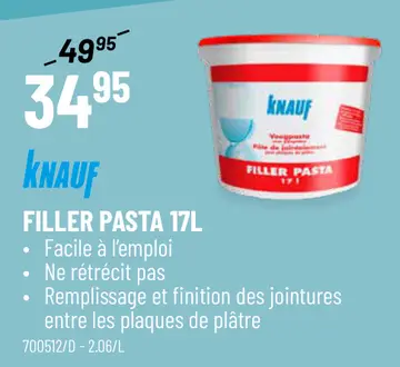 Offre: FILLER PASTA