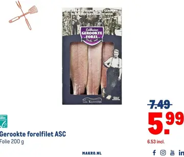 Aanbieding: Gerookte forelfilet ASC