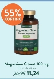Aanbieding: Holland & Barrett Magnesium Citraat 100 mg - 180 Tabletten