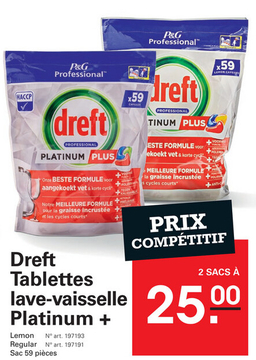 Offre: Dreft Tablettes lave-vaisselle Platinum +