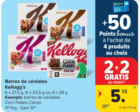 Offre: Barres de céréales