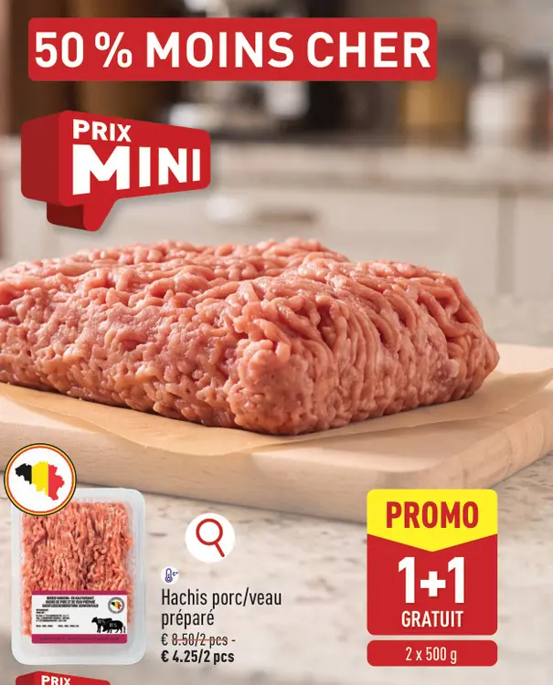 Offre: Hachis porc/veau préparé