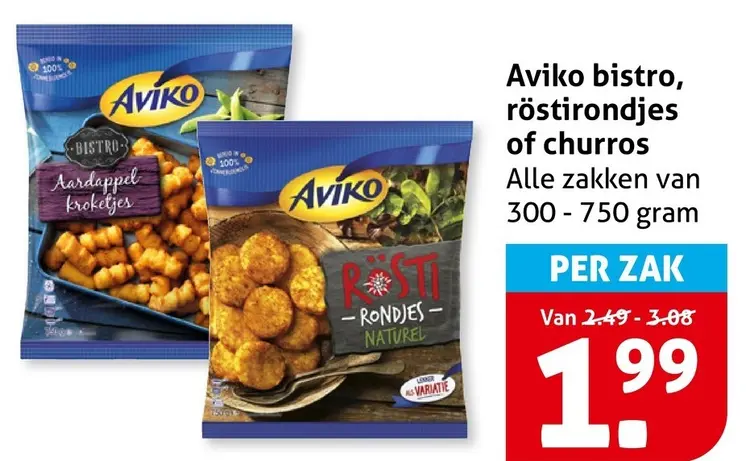 Aanbieding: Aviko bistro, röstirondjes of churros