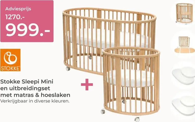 Aanbieding: Sleepi Mini en uitbreidingsset met matras & hoeslaken
