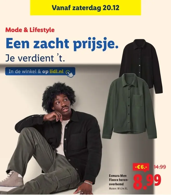 Aanbieding: Fleece herenoverhemd