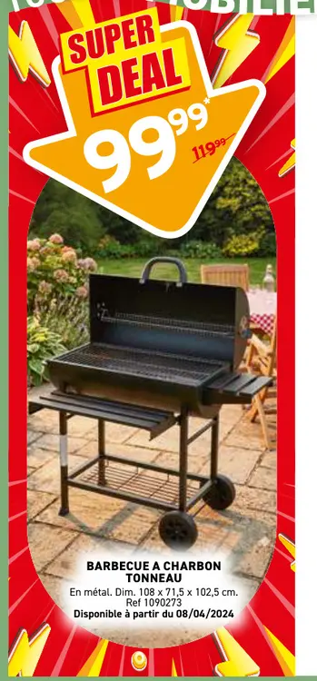 Offre: Barbecue a charbon tonneau