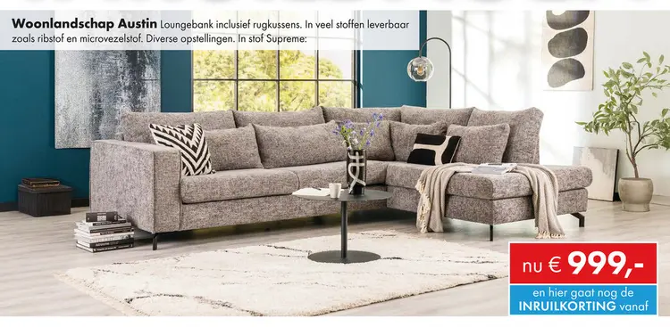 Aanbieding: Austin hoekbank grijs