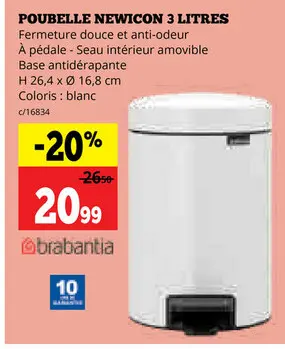 Offre: Poubelle newicon 3 litres