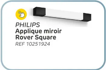 Offre: Applique salle de bain philips rover square - noir - ip44 - 5w