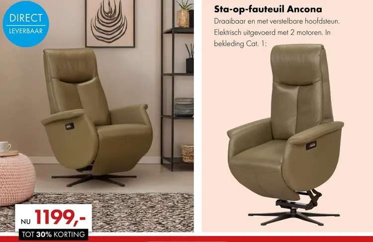 Aanbieding: Ancona relaxfauteuil sta-op