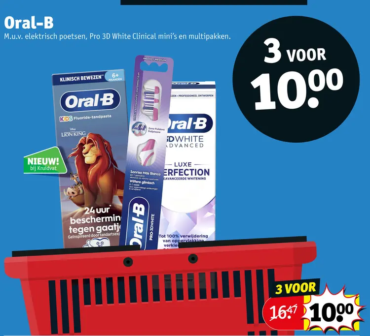 Promotie: Oral-B M.u.v. elektrisch poetsen, Pro 3D White