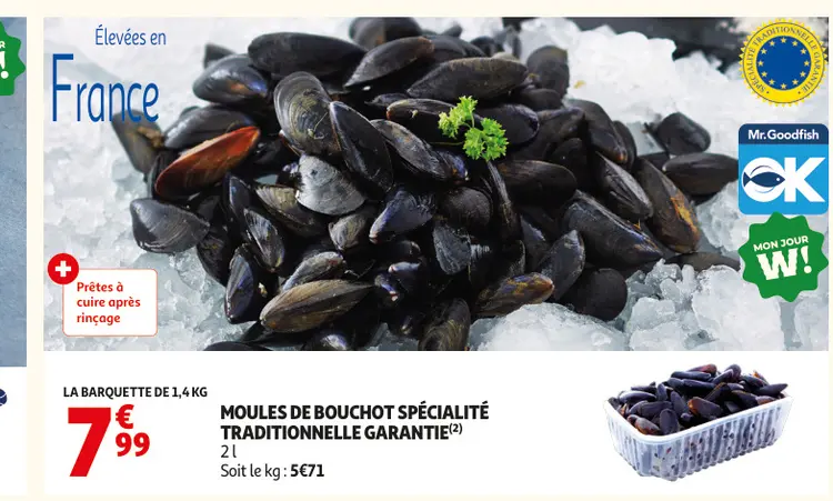 Offre: Moules de bouchot spécialité traditionnelle g