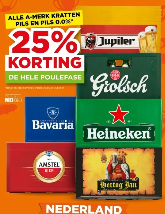 Aanbieding: A-merk kratten Pils en Pils 0.0%