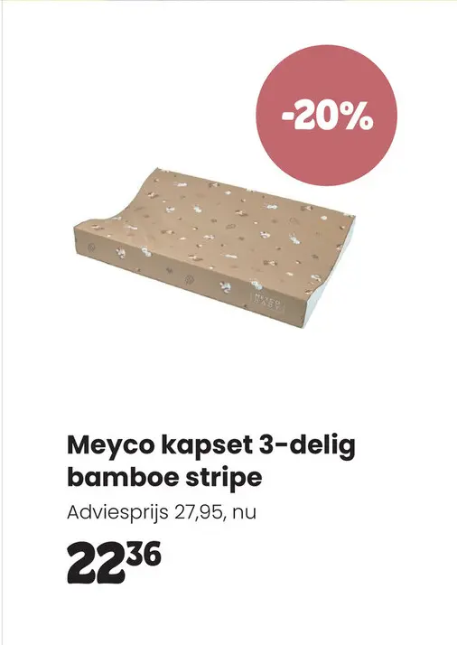 Aanbieding: kapset 3-delig bamboe stripe