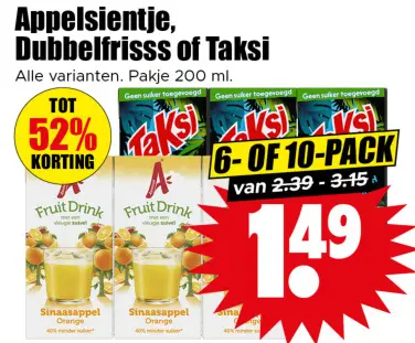 Aanbieding: Appelsientje, Dubbelfrisss of Taksi