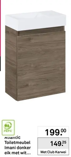 Aanbieding: Toiletmeubel Imani donker eik met witt...