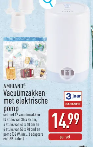 Promotie: Vacuümzakken met elektrische pomp