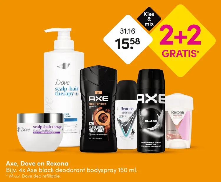 Aanbieding: Axe, Dove en Rexona