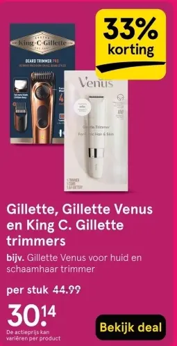 Aanbieding: Gillette, Gillette Venus en King C. Gillette 