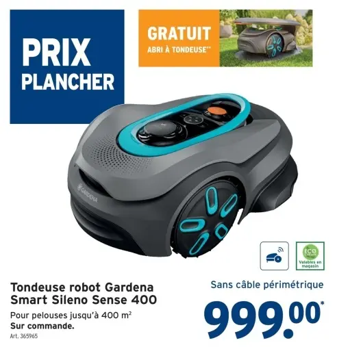 Offre: Tondeuse robot Gardena Smart Sileno Sense 400