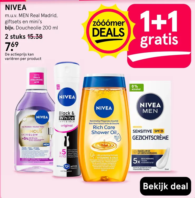 Aanbieding: NIVEA m.u.v. MEN Real Madrid, giftsets en mini's