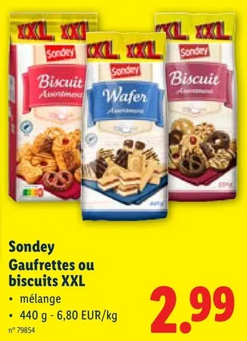 Offre: Gaufrettes ou biscuits XXL