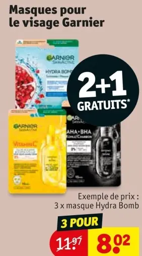 Offre: Masques pour le visage