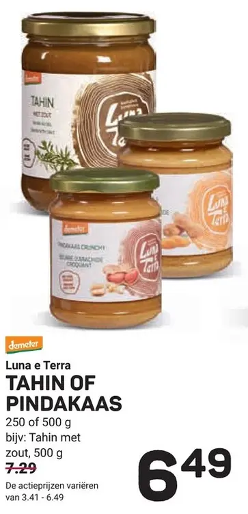 Aanbieding: Luna e Terra Tahin of Pindakaas