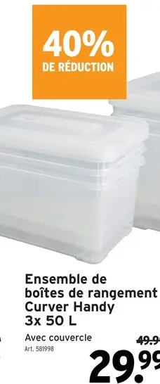 Offre: Ensemble de boîtes de rangement