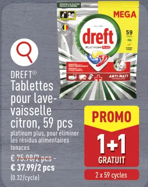 Offre: Tablettes pour lave-vaisselle citron