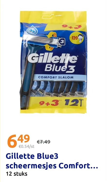 Promotie: Gillette Blue3 scheermesjes Comfort...