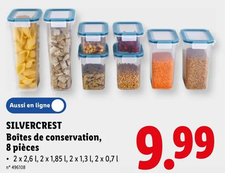 Offre: SILVERCREST Boîtes de conservation, 8 pièces