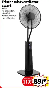 Aanbieding: Tristar mistventilator zwart