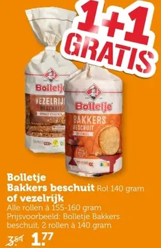 Aanbieding: Bolletje Bakkers beschuit of vezelrijk